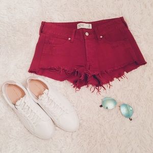 Abercrombie Maroon Denim Shorts